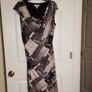 Dressbarn black and cream patterned dress